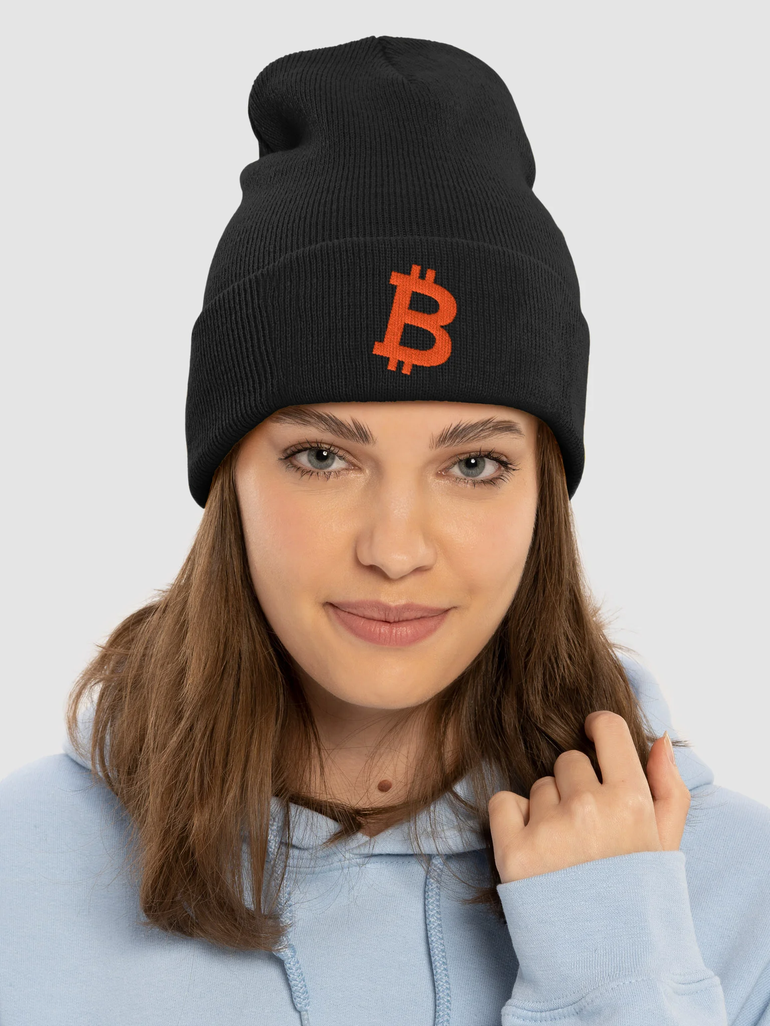 Slanted Bitcoin Embroidered Beanie product image (3)