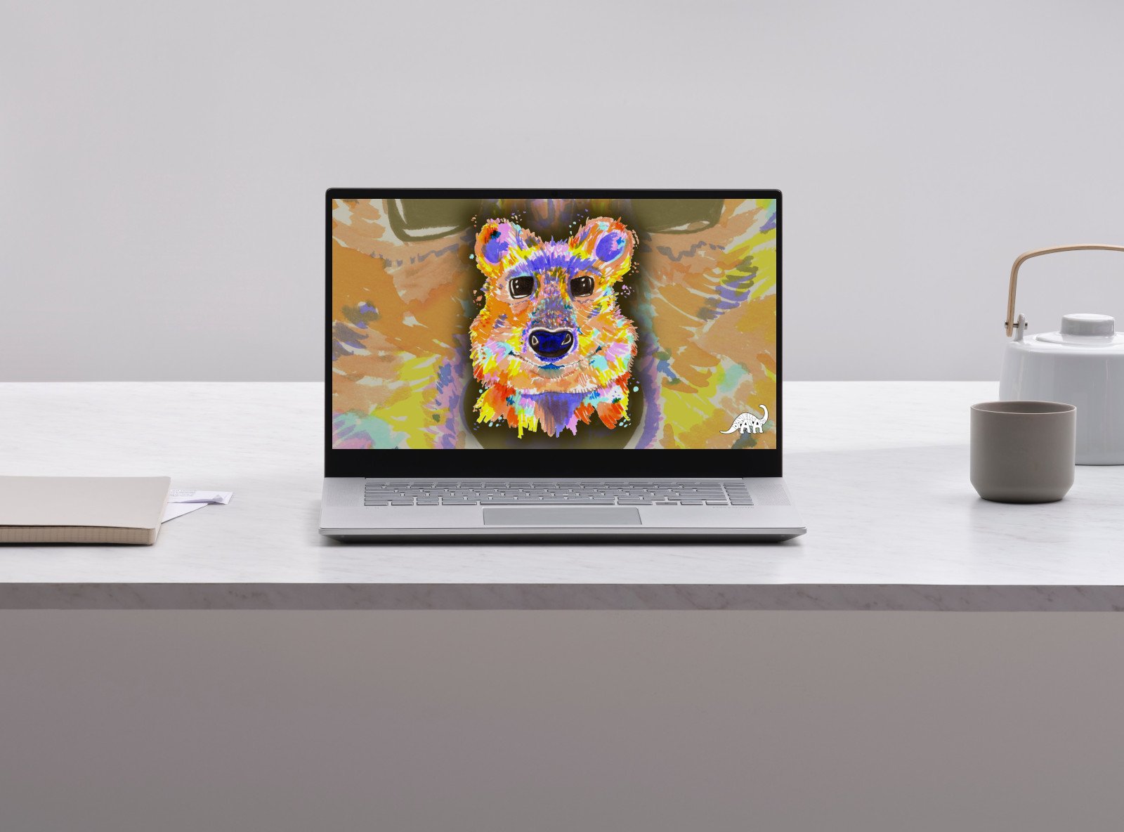 Quokka Watercolour Desktop Wallpaper product image (1)