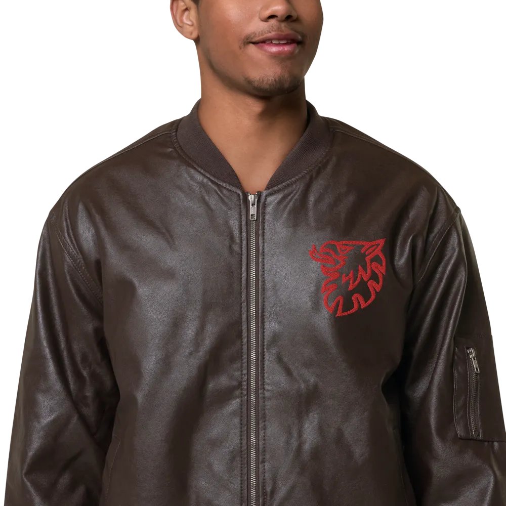 Faux Leather Bomber Jacket by Threadfast Apparel 395J/Grip Red product image (12)