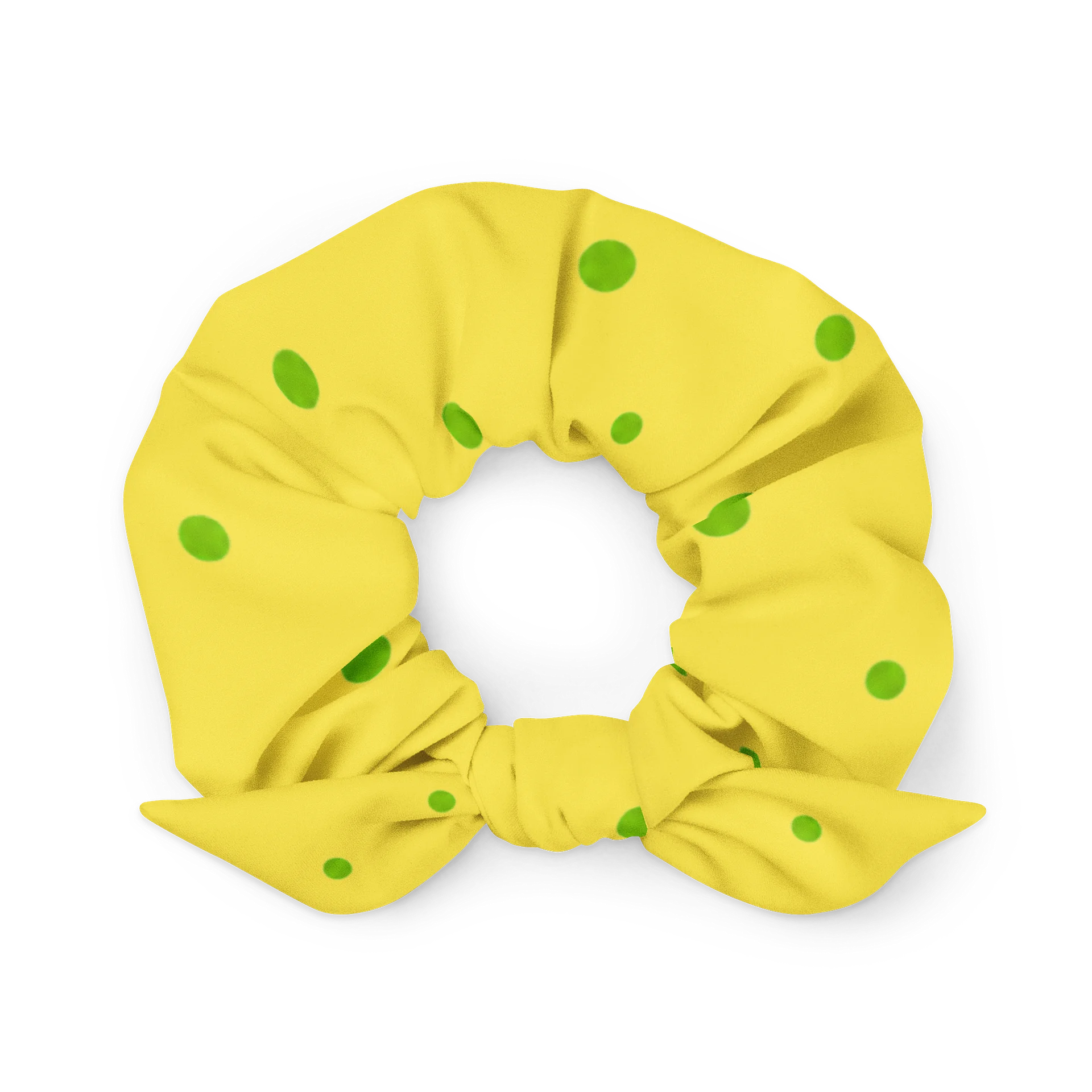 Chowder Panini Yellow Scrunchie With Green Polka Dot product image (2)