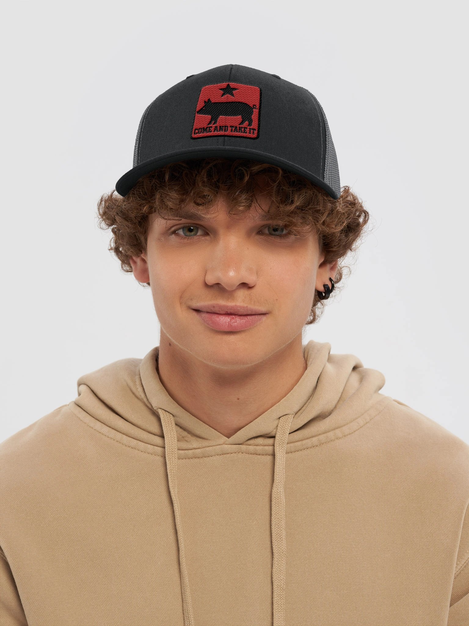 Gonzalez Flag Pig Hat (Black on Red) product image (5)