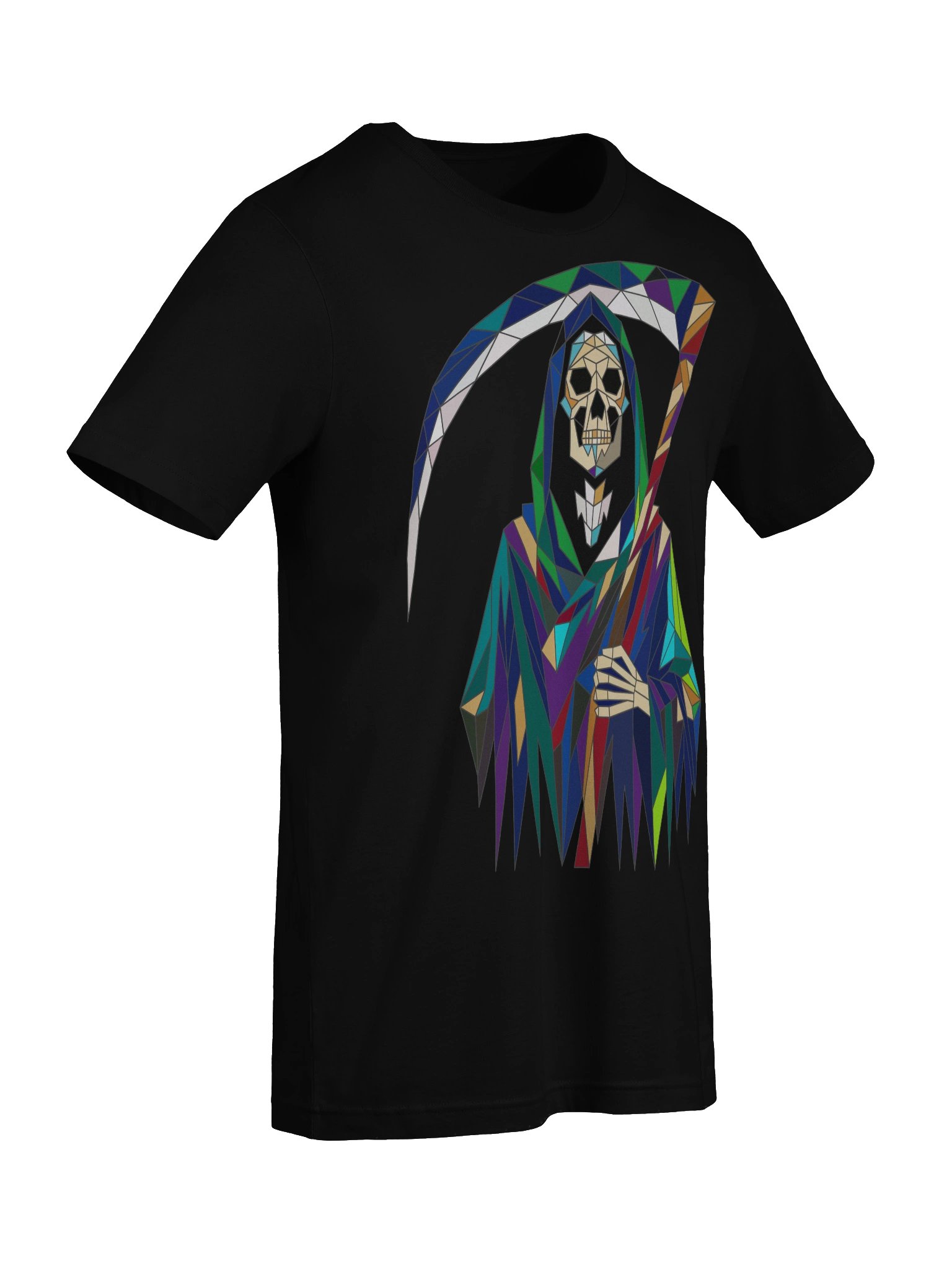 Geometric Grim Reaper T-Shirt | Colorful Skull Graphic Tee product image (9)