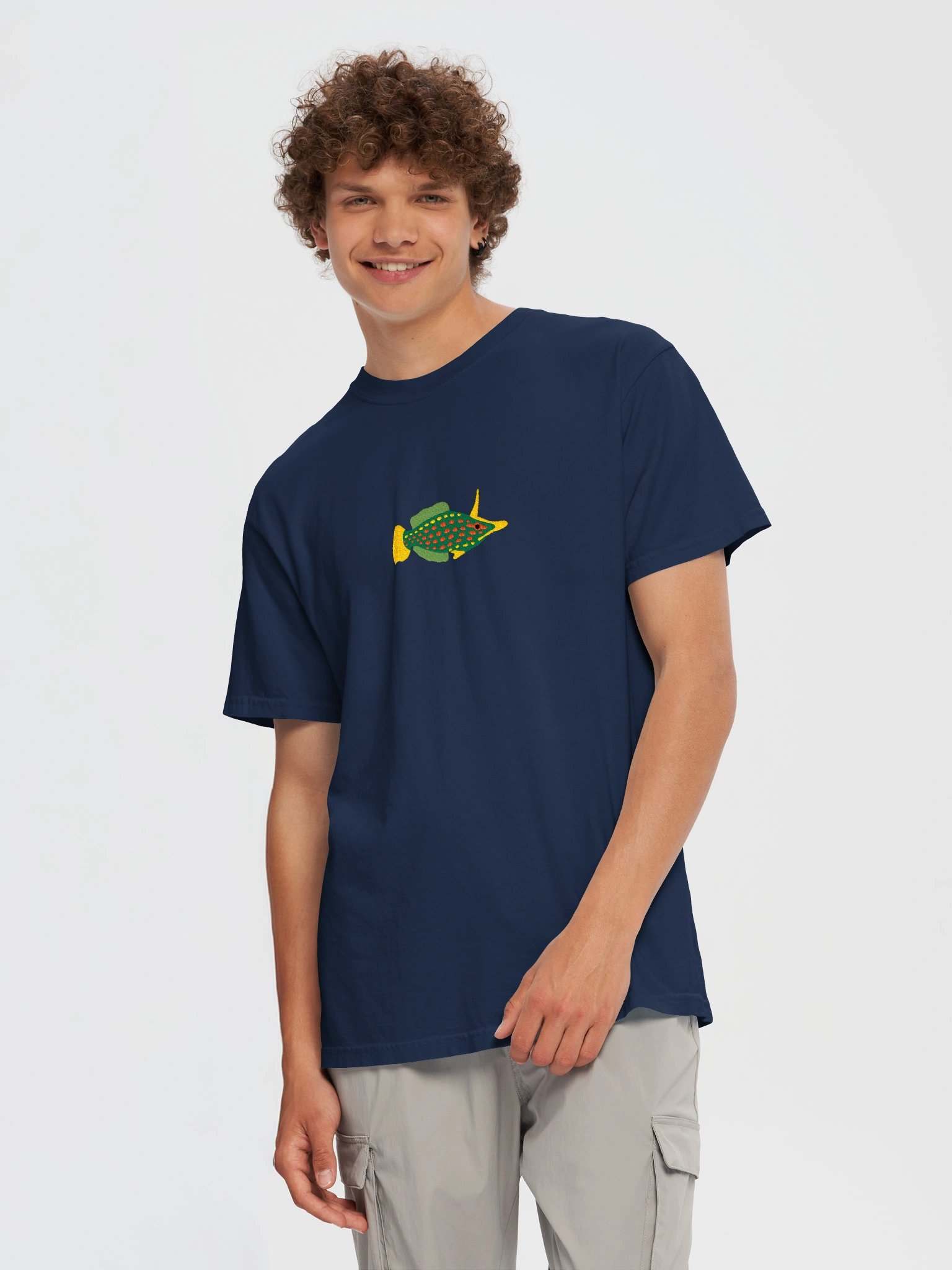 Orange-Spotted Filefish Embroidered Shirt | Reef Aquarium Fish Embroidery Tee | Saltwater Marine Fish Apparel product image (6)