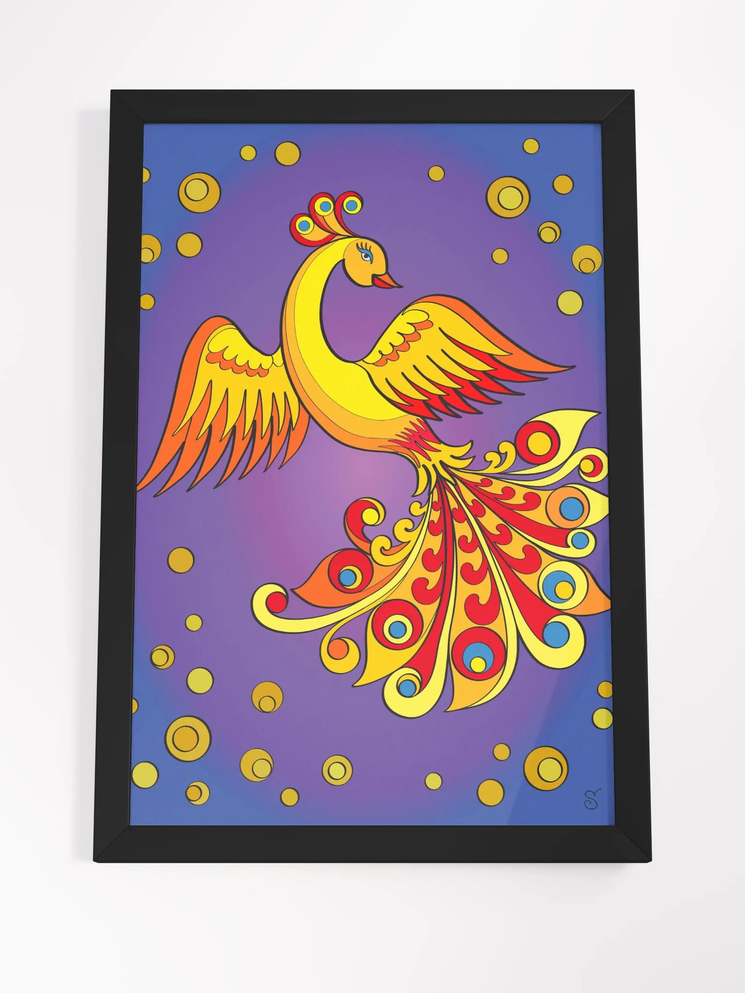 Vibrant Ayous Wood Framed Matte Poster - Golden Bird product image (21)