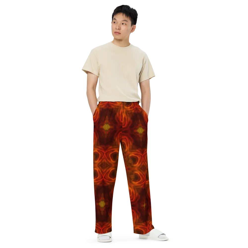 Orange Soft Kaleidoscope Wideleg Pants product image (6)