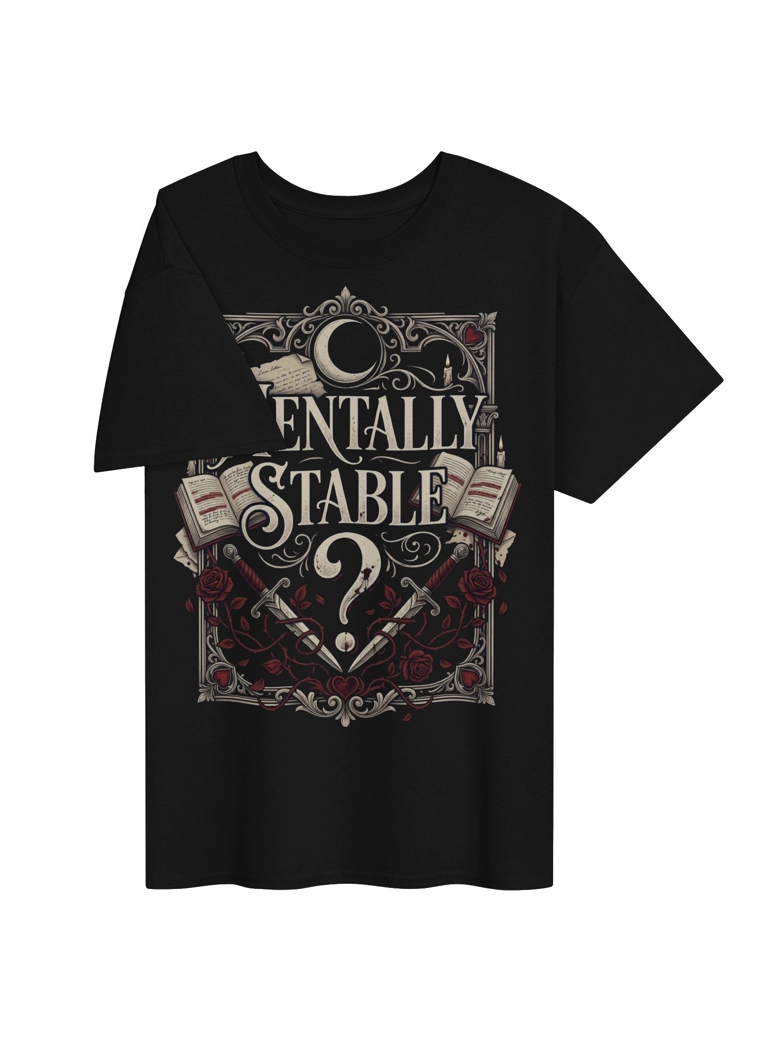 "Mentally Stable?" Dark Romance Reader Heavyweight T-Shirt product image (21)