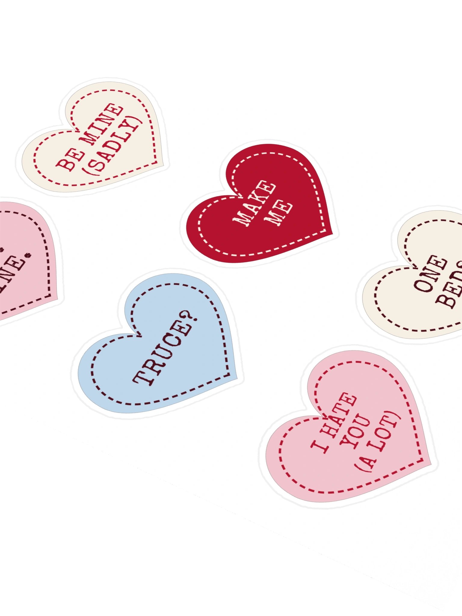 Conversation Hearts, but Hostile: Sticker Sheet product image (2)