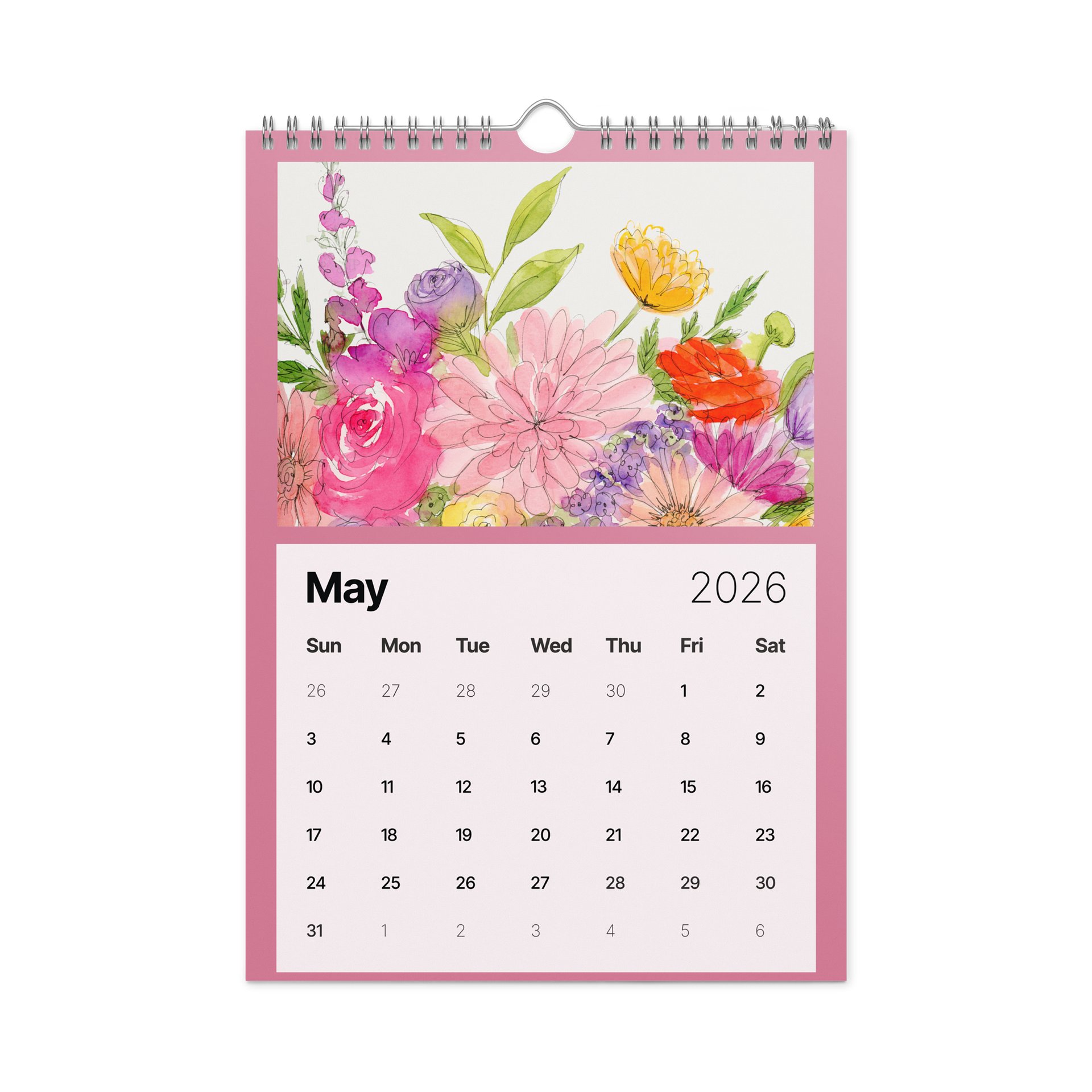 Watercolor Blooms 2026 Wall Calendar product image (10)