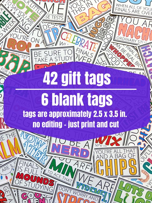Finals Week Care Package Gift Tags - Middle School, High School & College product image (6)