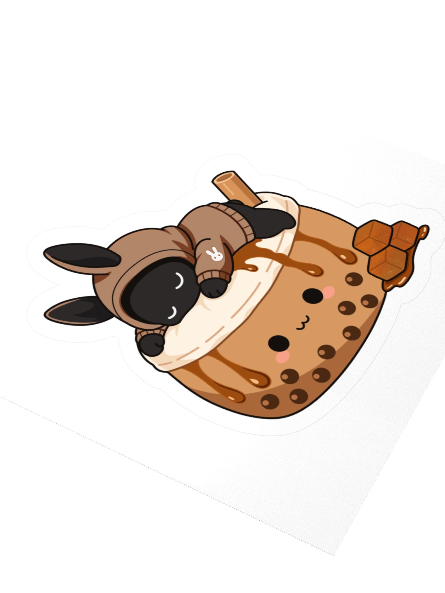 Poochoki Sleeping Brown Sugar Boba Beanbag Sticker product image (3)