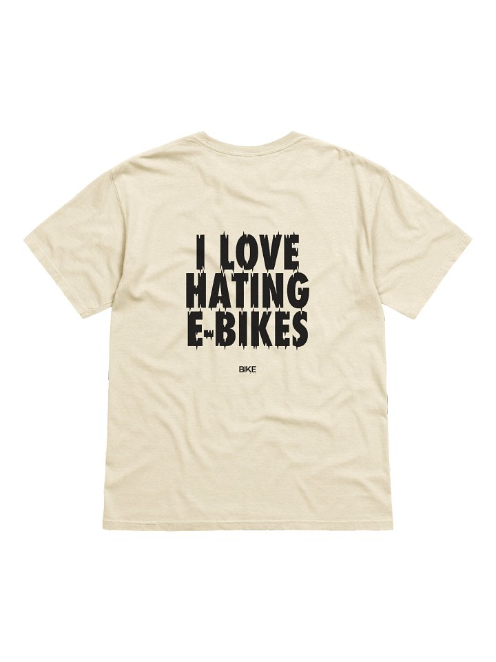I Love Hating E-Bikes Shirt (Dark Logo) product image (1)