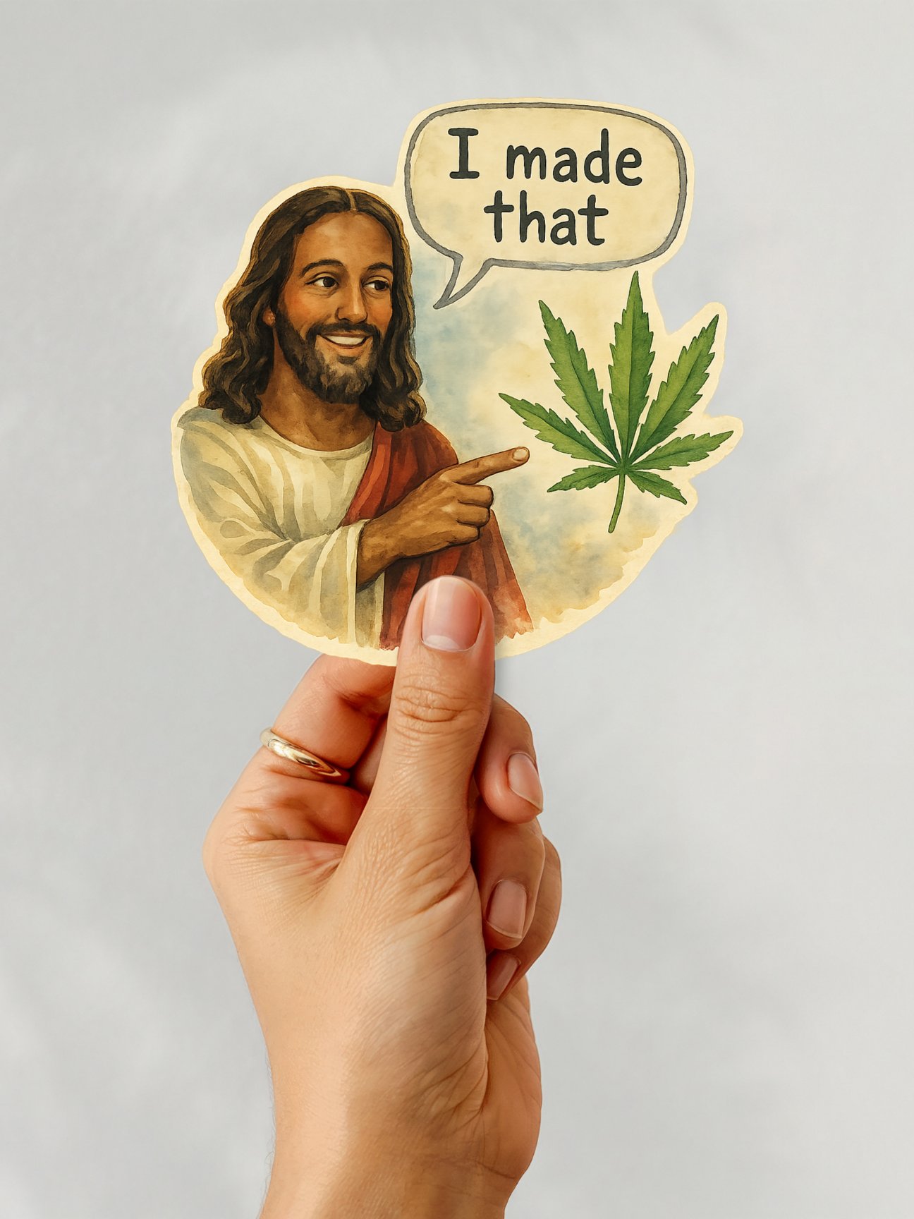 Jesus Stoner Humor Sticker product image (1)