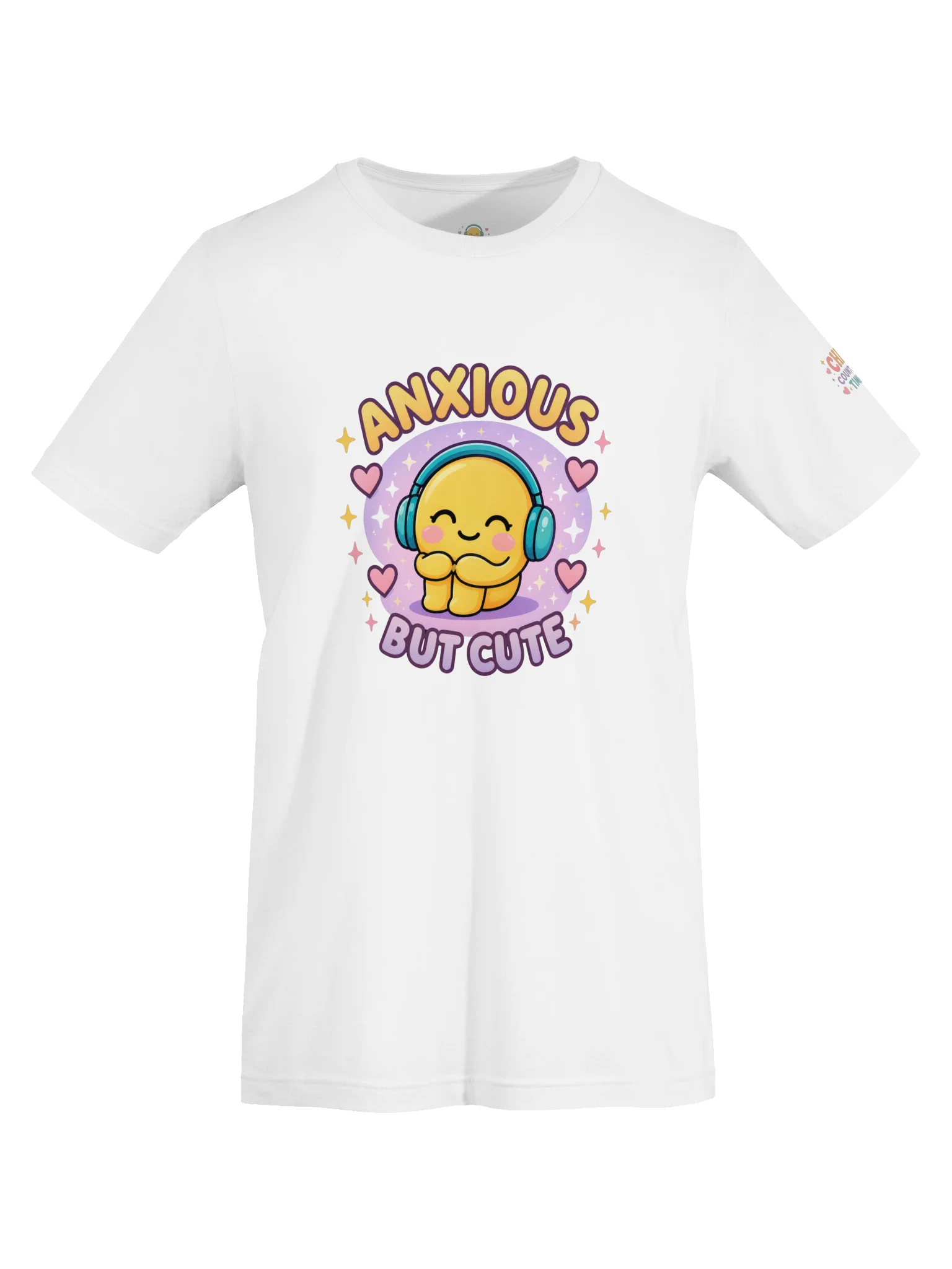 Anxious But Cute Smiley Sticker Tee product image (105)