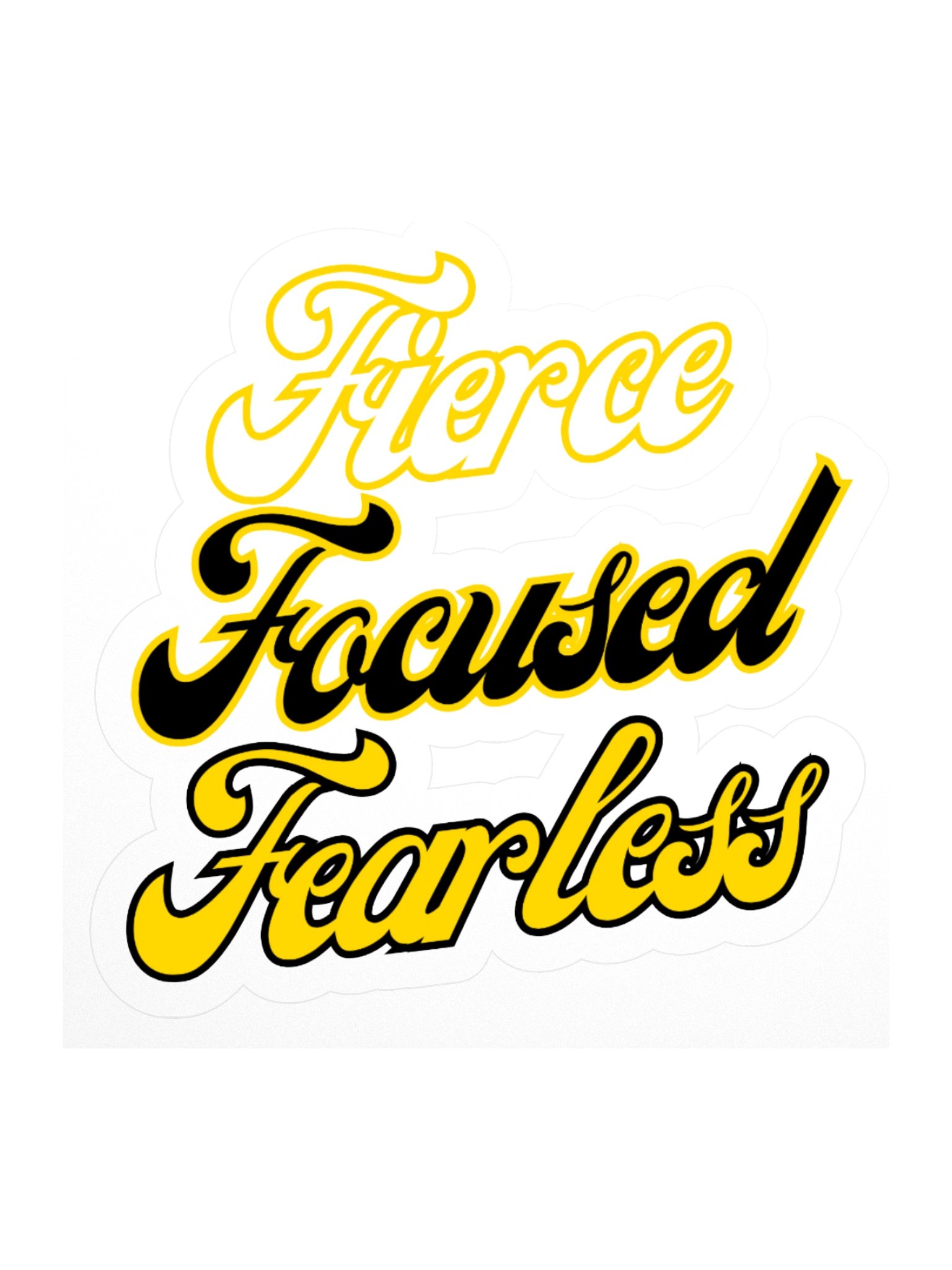 Retro Fierce. Focused. Fearless. Kiss Cut Sticker | Team Verga Empowerment Collection product image (1)