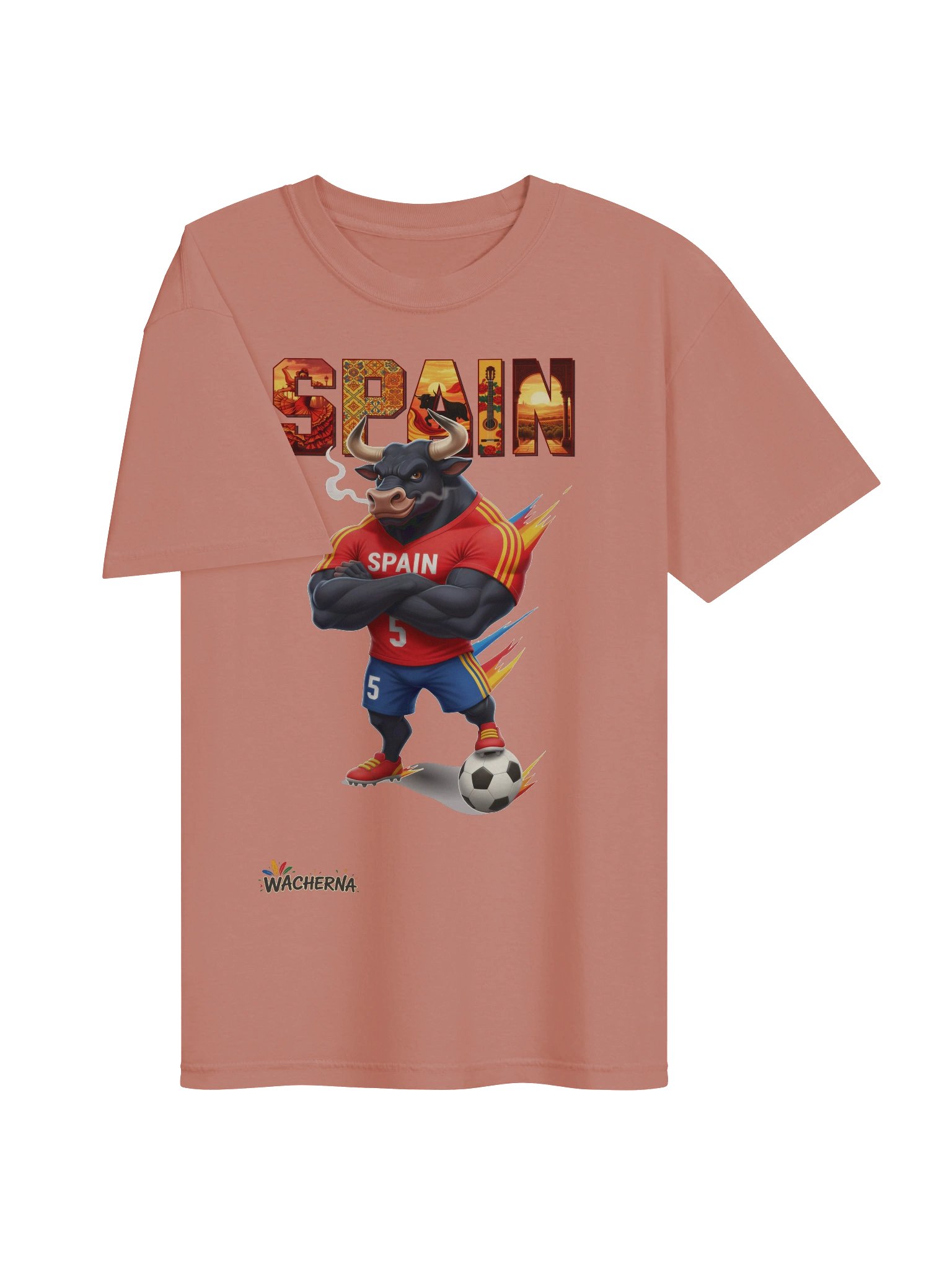 Spain Bull Mascot Fan Art T-Shirt – Vibrant Culture & Football Streetwear product image (3)