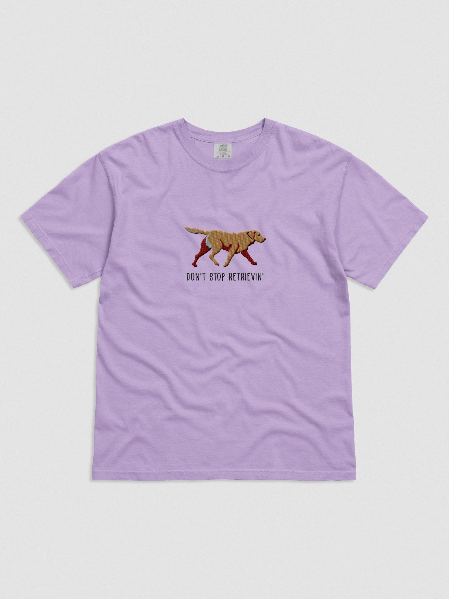 Don't Stop Retrievin' T-Shirt(Embroidered) of a Chesapeake Bay Retriever(Tan) product image (4)