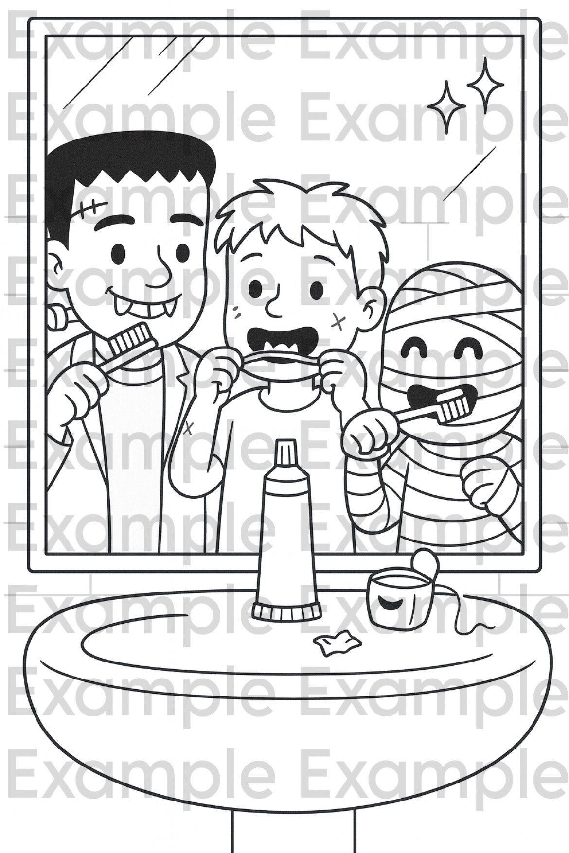 Halloween Bedtime Brush Coloring Pages product image (3)