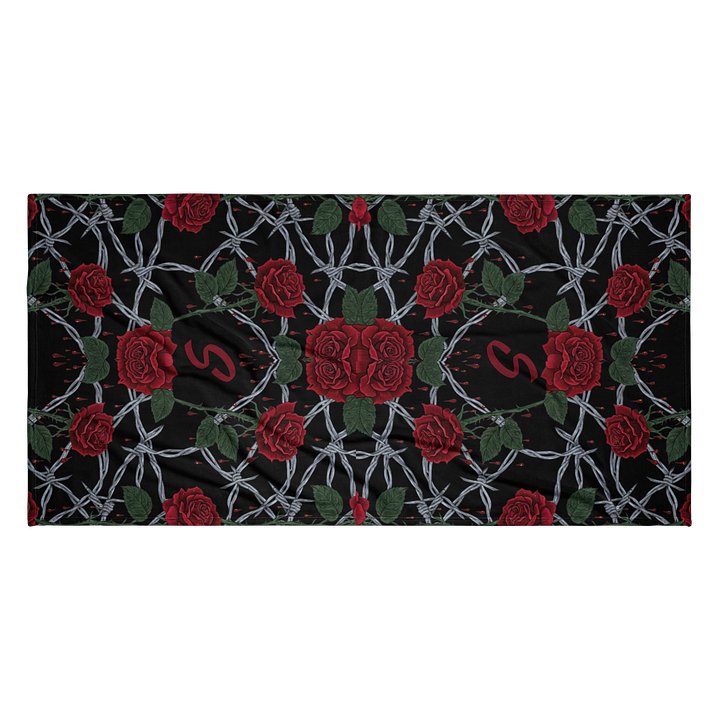 Colored Barbed Wire & Roses Beach Towel product image (1)