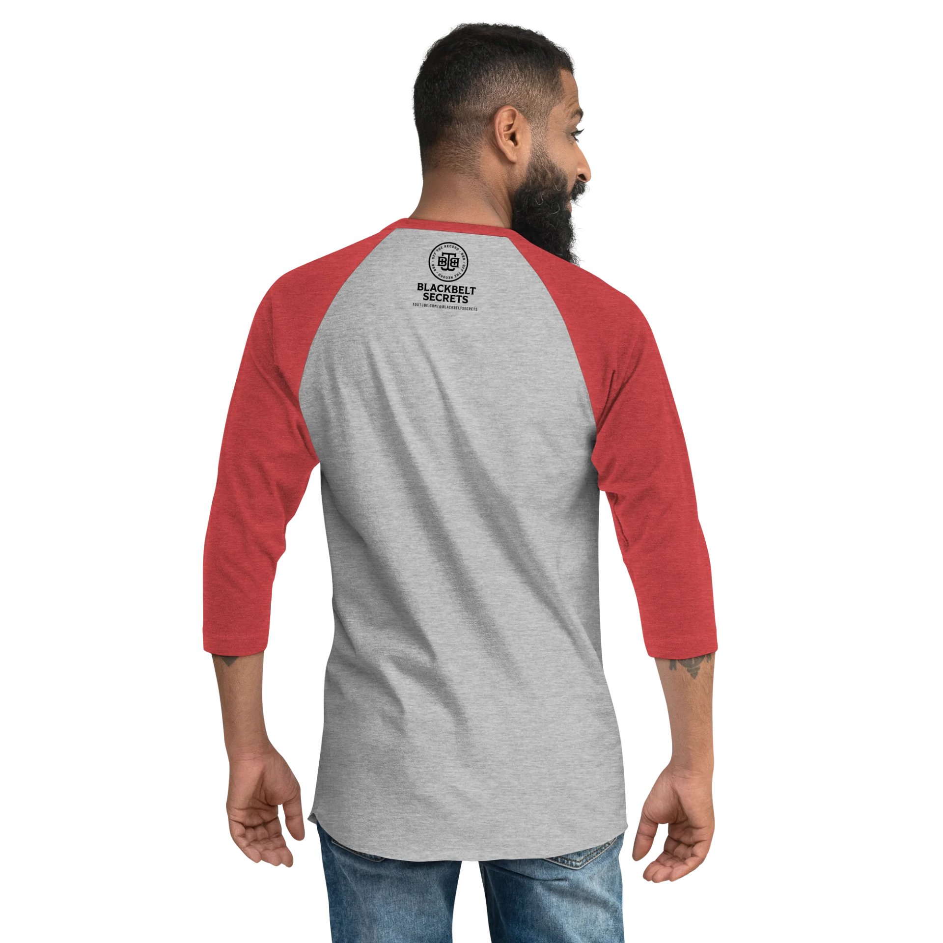 BBS Raglan Baseball ¾ Sleeve Tee White/Red product image (3)