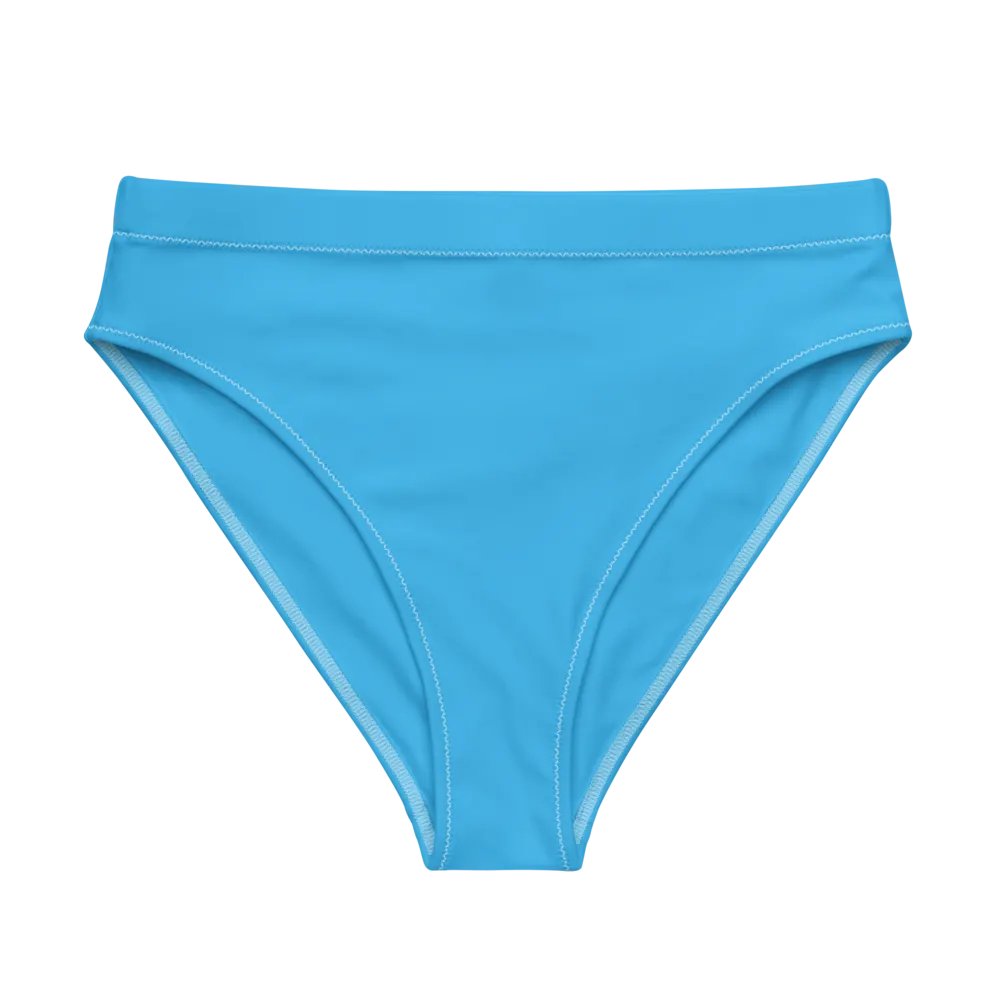 Blue Recycled High Waisted Bikini Bottom product image (1)
