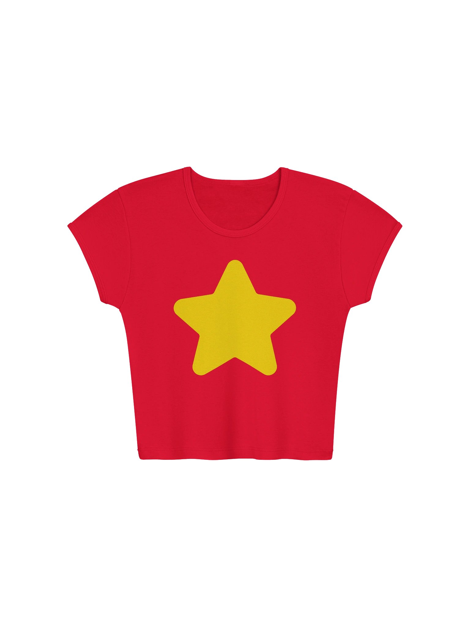 Stevonnie Star Crop Top, Steven Universe Inspired Red Baby Tee product image (2)