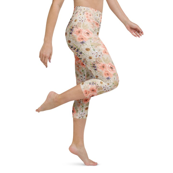 Orange Flowers Capri Leggings product image (1)
