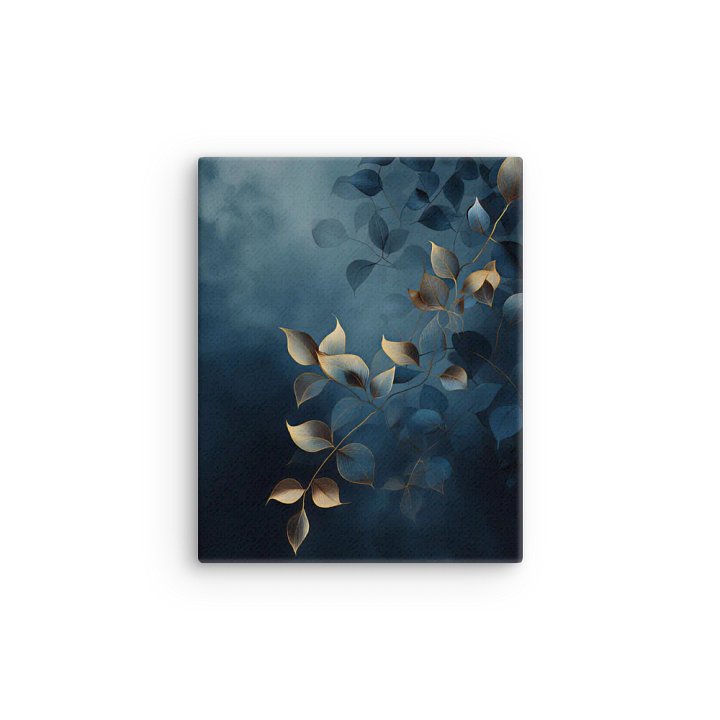 Golden Veil – Abstract Botanical Elegance in Blue and Gold product image (12)