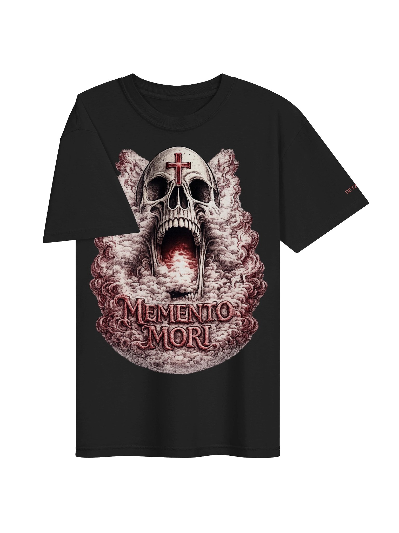 Memento Mori Skull Tee (Burgundy) product image (3)