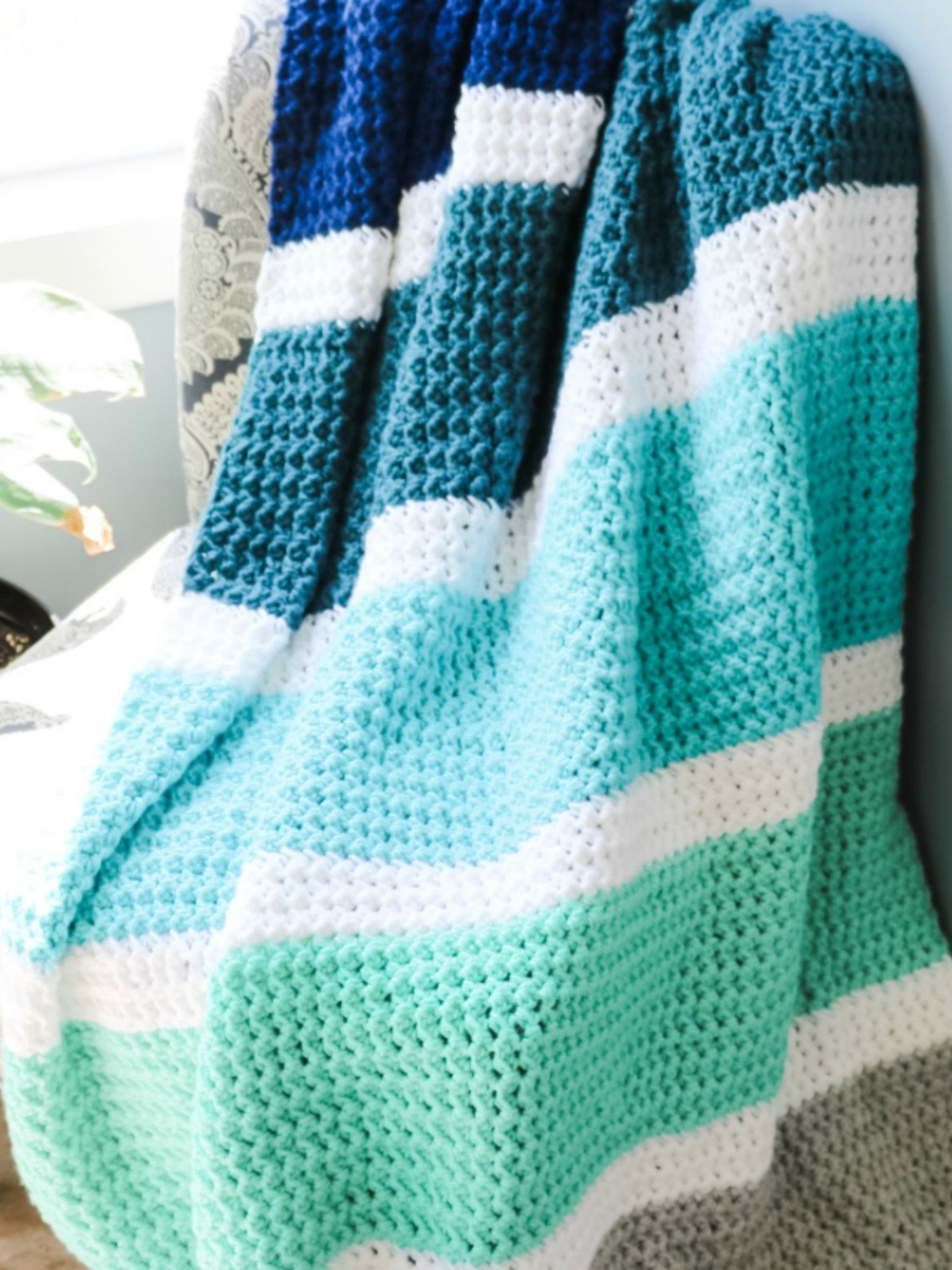 Calming Stripes Afghan Crochet Pattern product image (3)