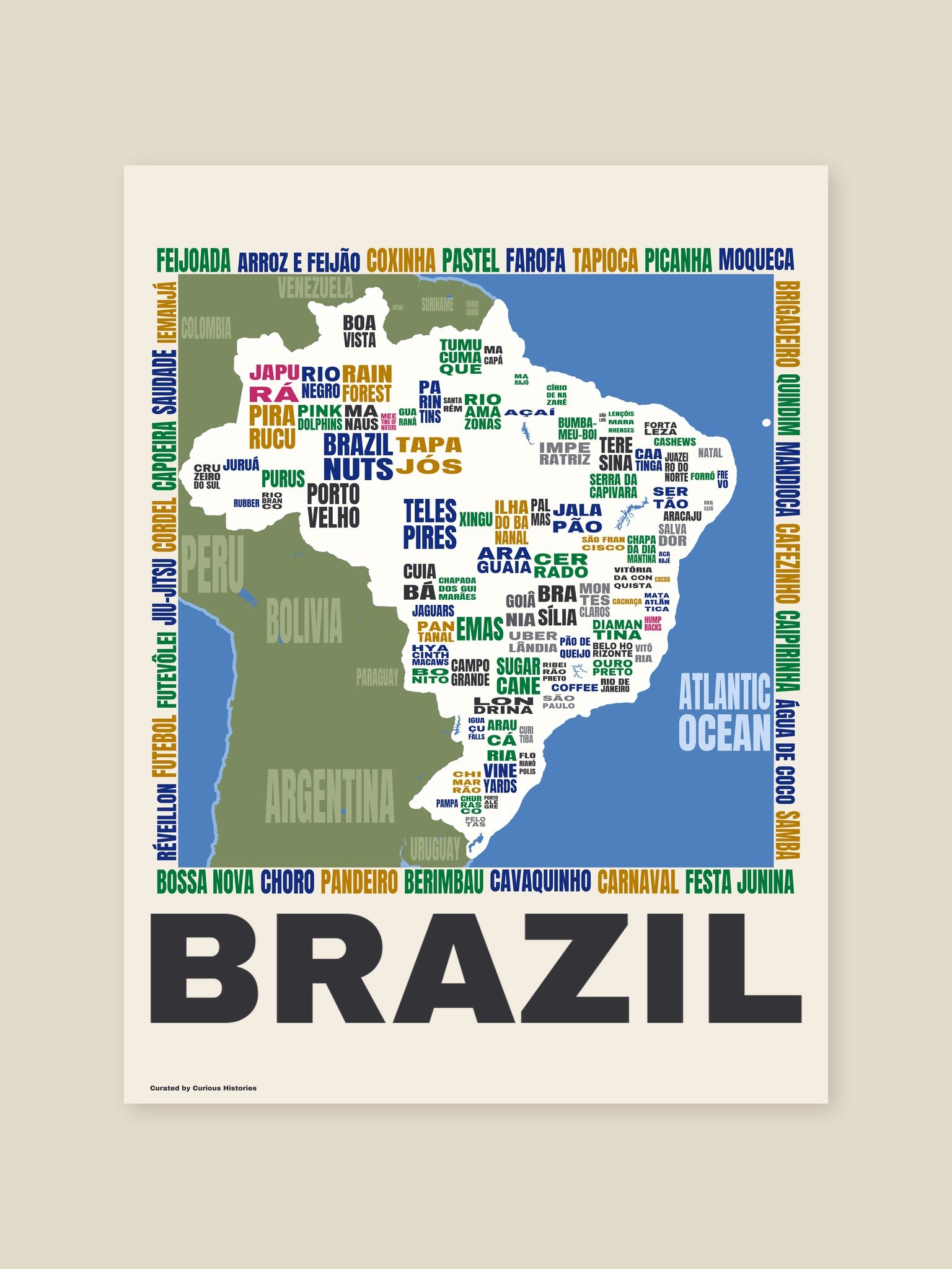 Brazil Word Map Print product image (1)