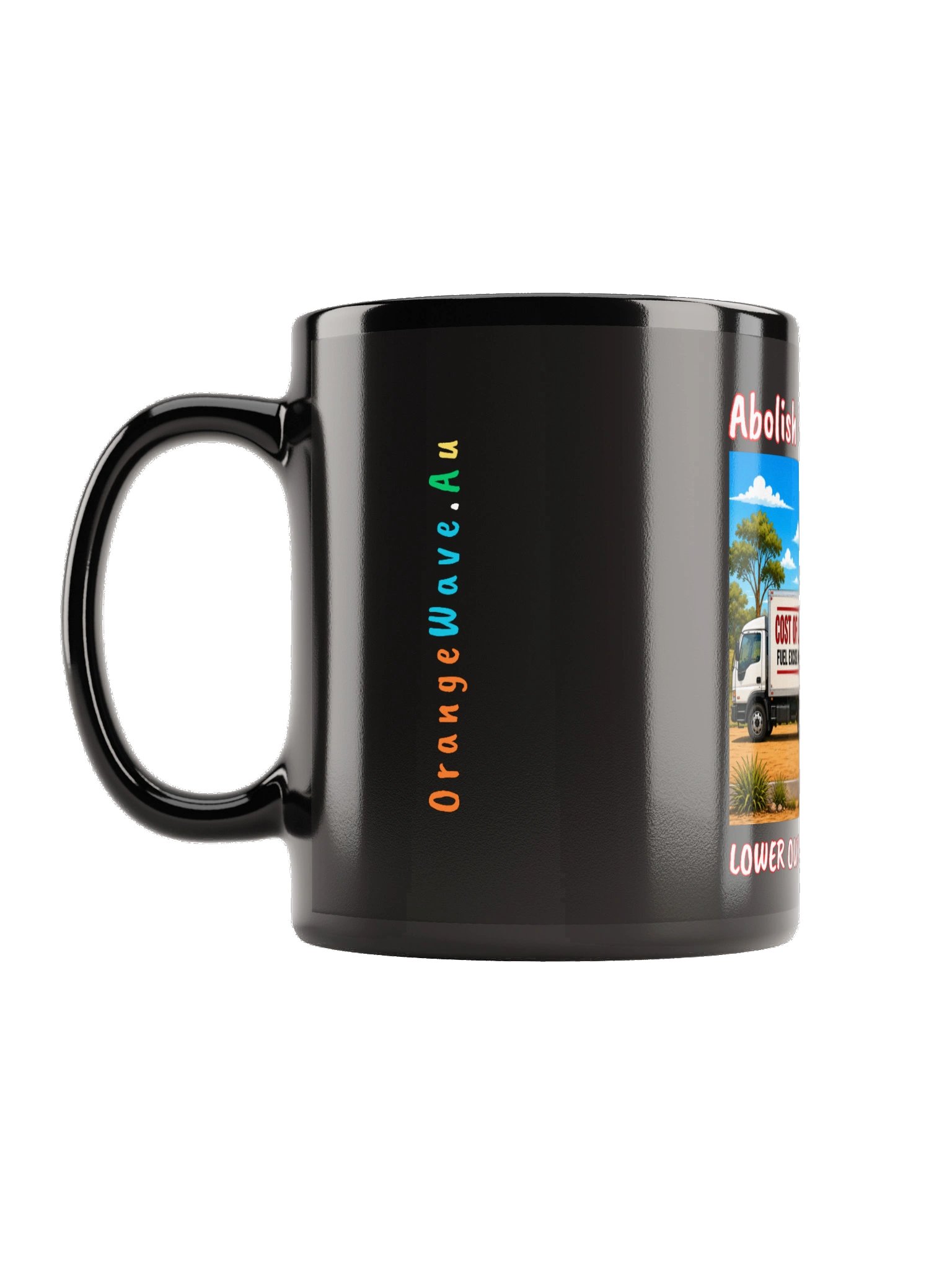 Abolish Fuel Excise Black Glossy Mug product image (2)