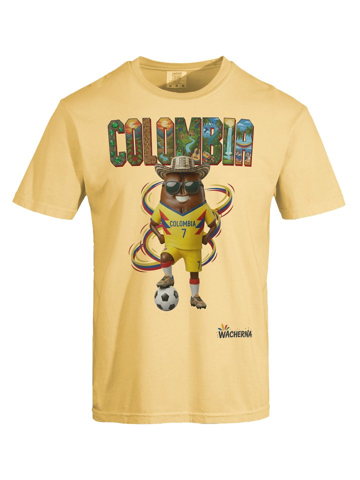 Colombia Coffee Mascot Fan Art T-Shirt – Vibrant Culture & Football Streetwear product image (2)