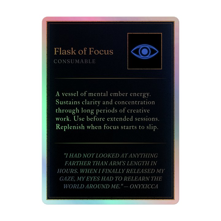 Flask of Focus Tooltip Holographic Sticker product image (1)