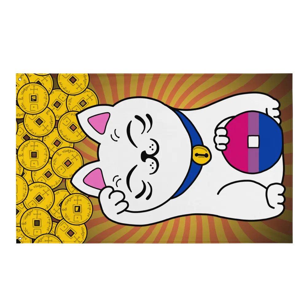 Maneki neko bisexual pride flag product image (1)