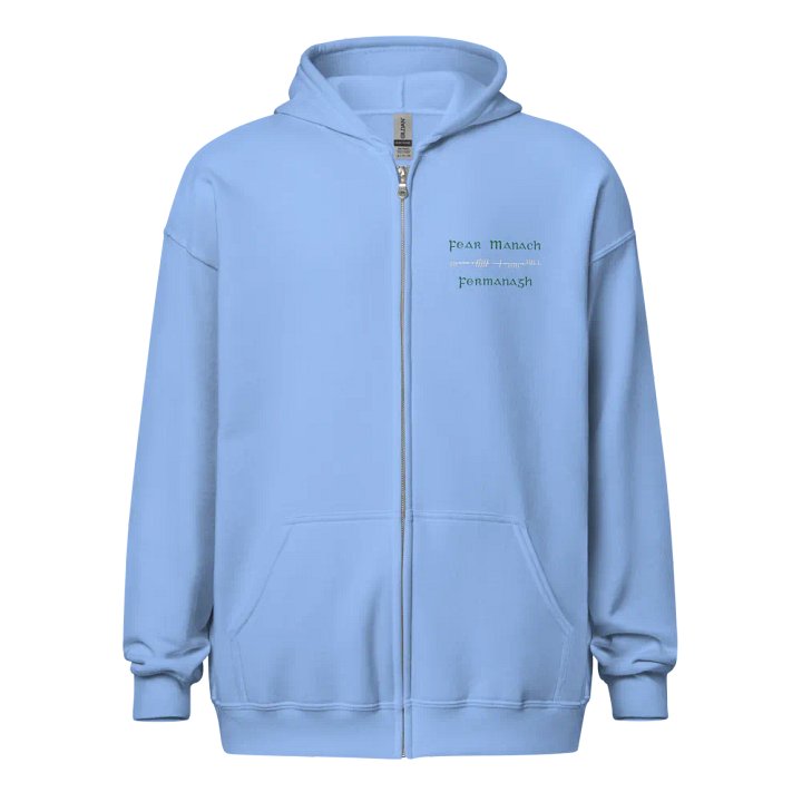 Fermanagh/Fear Manach Scholastic style Ogham embroidered Zip Hoodie product image (2)