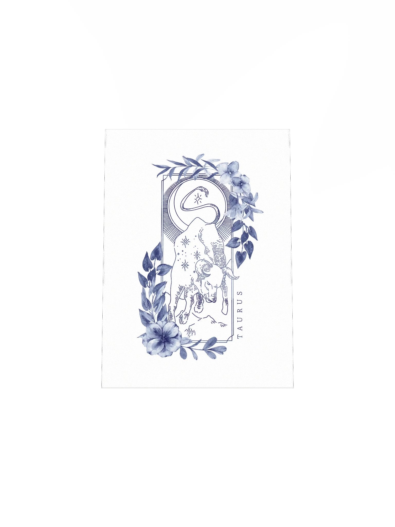 Taurus Blue Line Art Zodiac Print product image (6)