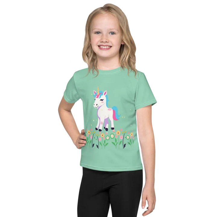 Smiling Unicorn All-Over Print Kids T-Shirt product image (1)