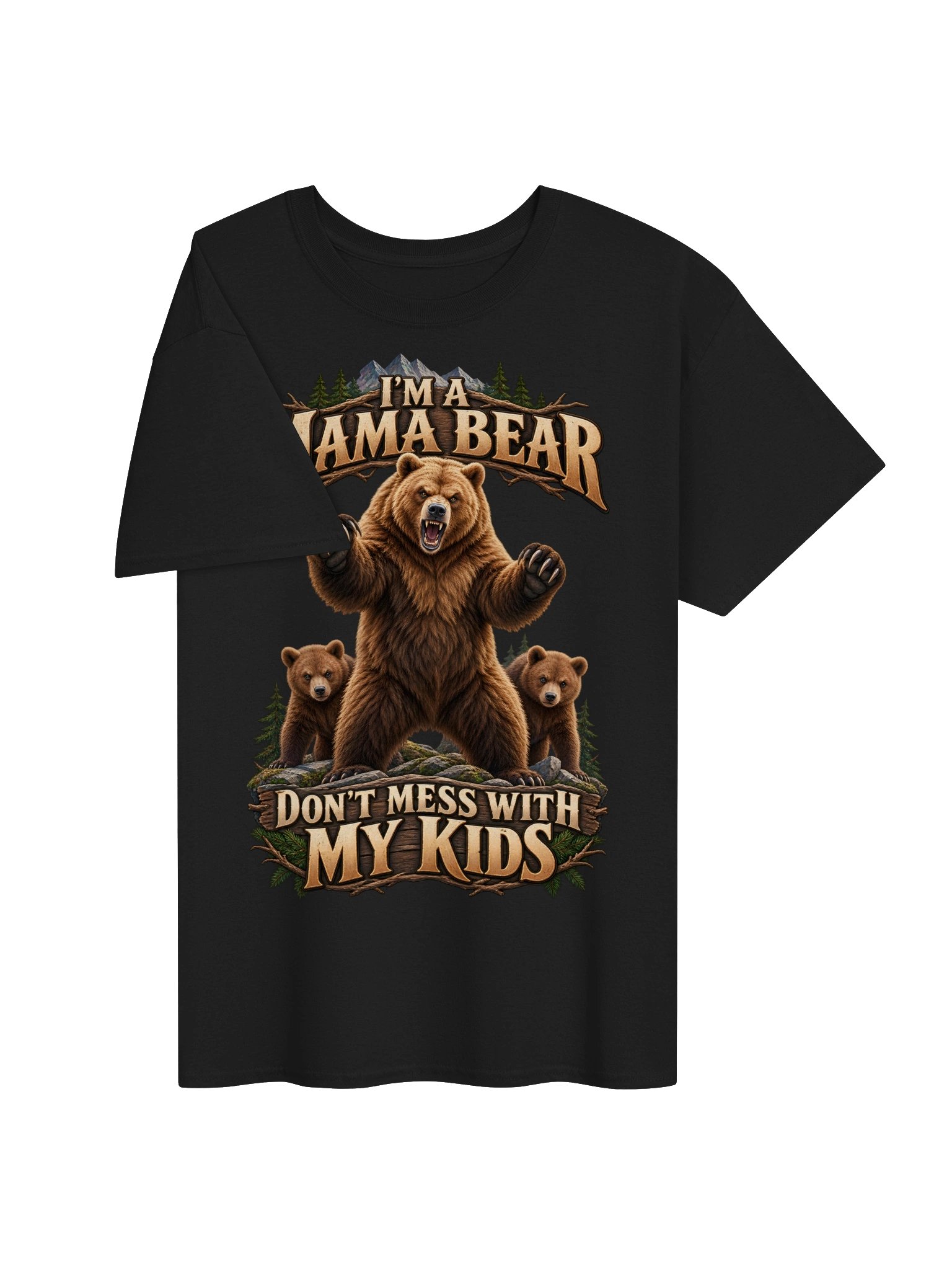 Grizzly Bear - I'm a Mama Bear Dont Mess With My Kids - Unisex Gildan Heavyweight 100% Cotton T-Shirt product image (3)