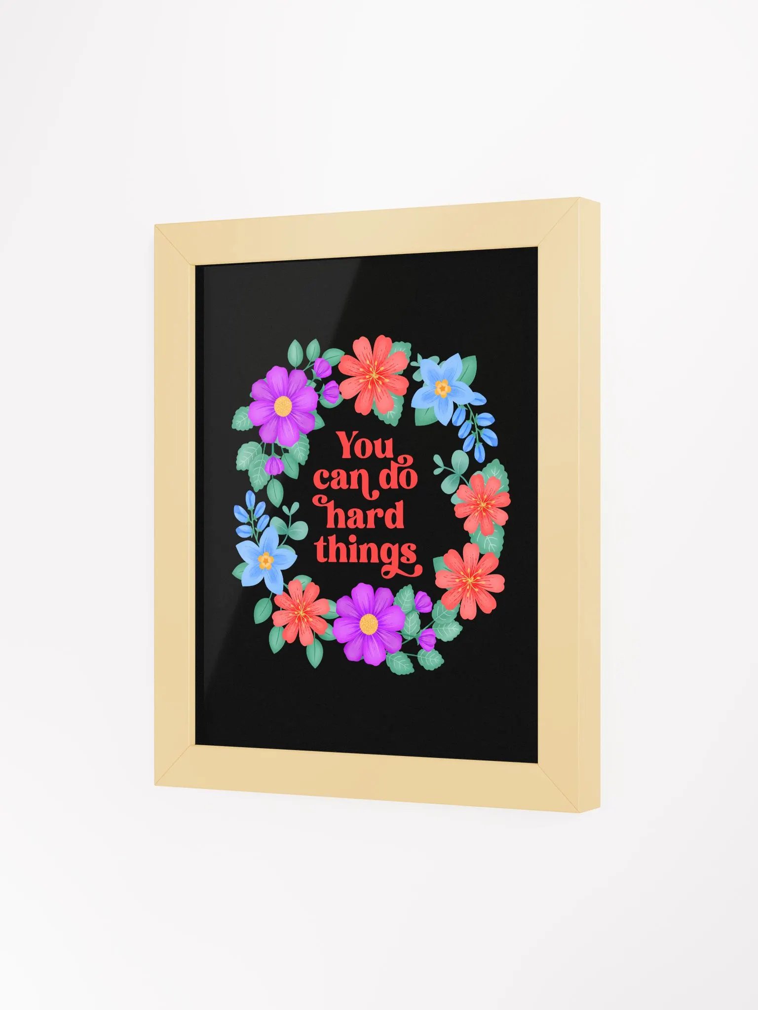 You can do hard things - Motivational Wall Art Black product image (3)
