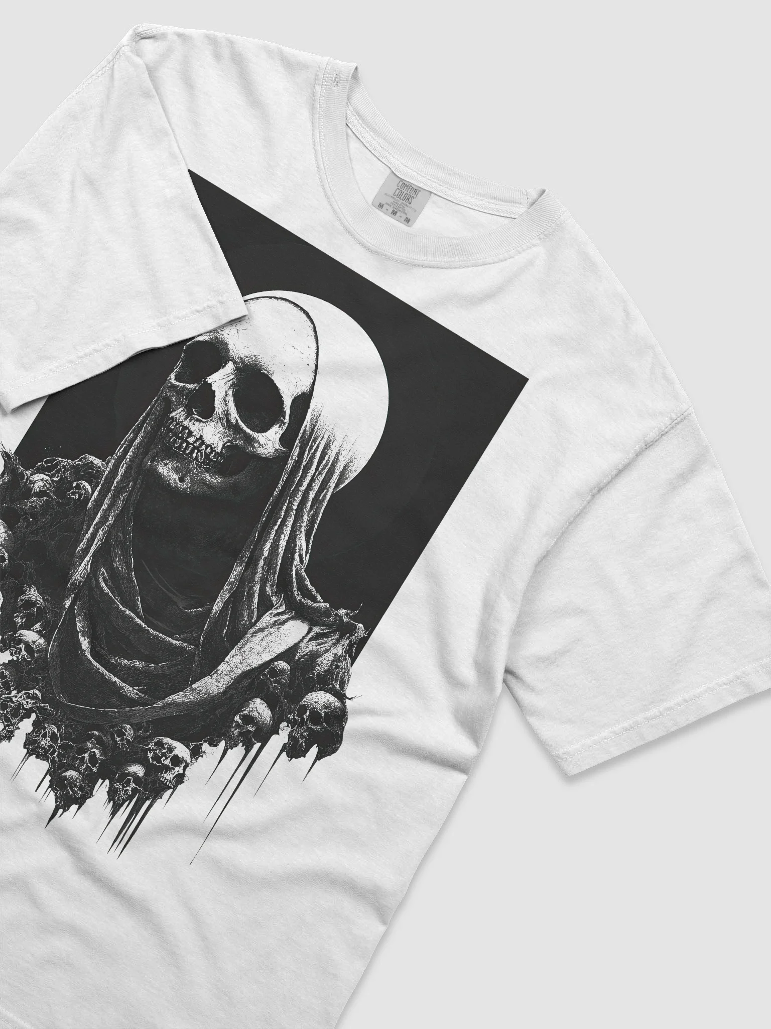 Skeletal Portrait Frame White Short-Sleeve Graphic T-Shirt product image (5)