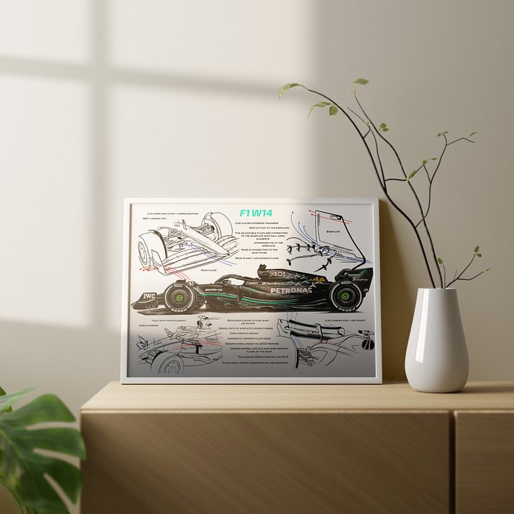 DIGITAL Mercedes W14 technical, Lewis Hamilton and George Russell, F1, Formula-1, F1 Posters, F1 Art, Formula 1 Wall Art, Gifts for Him, Motorsport product image (1)