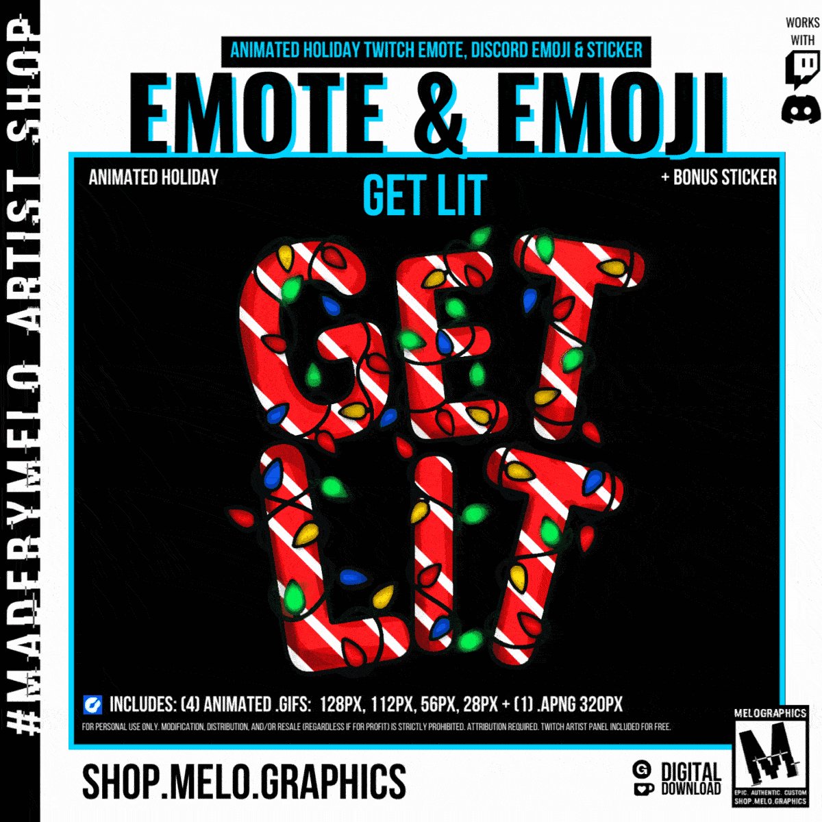 Holiday - Twitch/Discord Animated Emotes, Emojis, Sticker 2pk | #MadeByMELO product image (10)