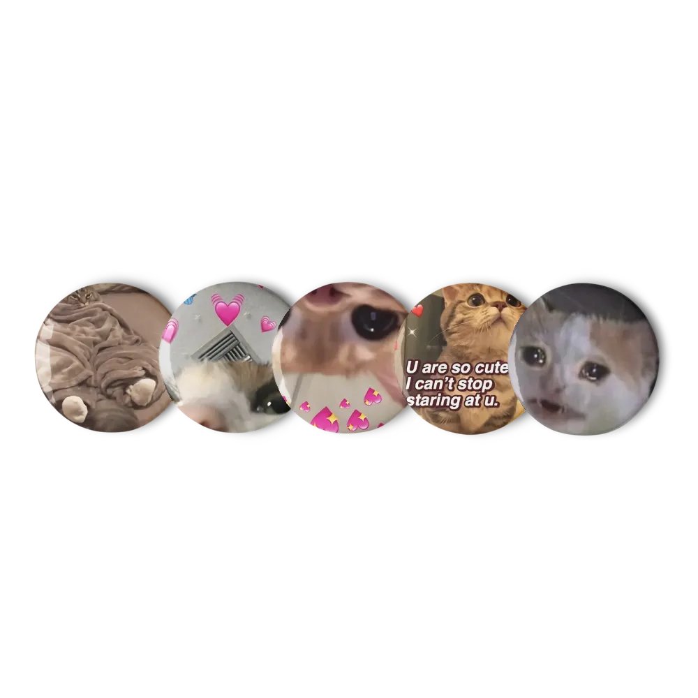 Set of Pin Buttons: Meme Cats 19 product image (3)