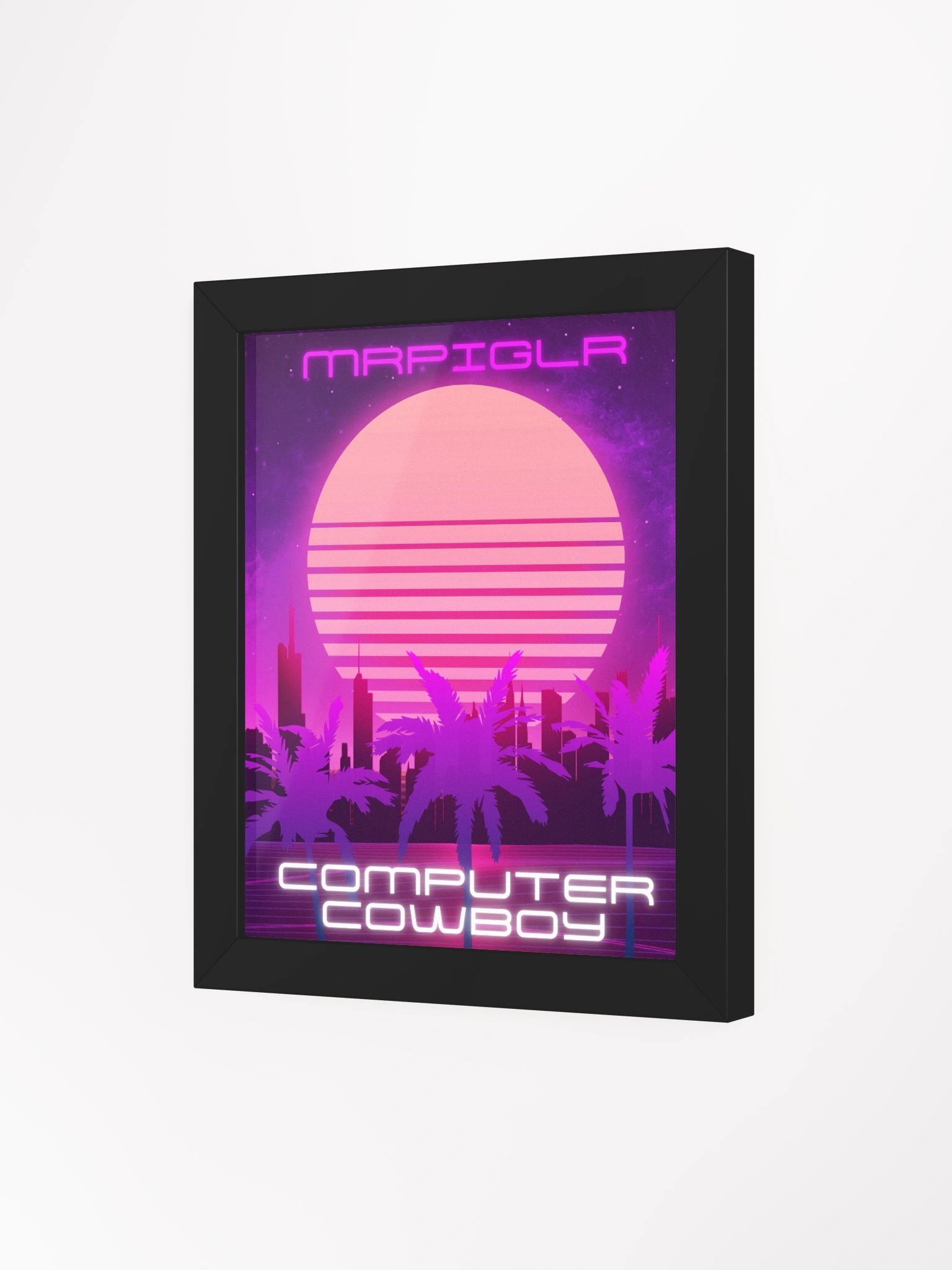 Neon Sun Cityscape Framed Poster product image (3)