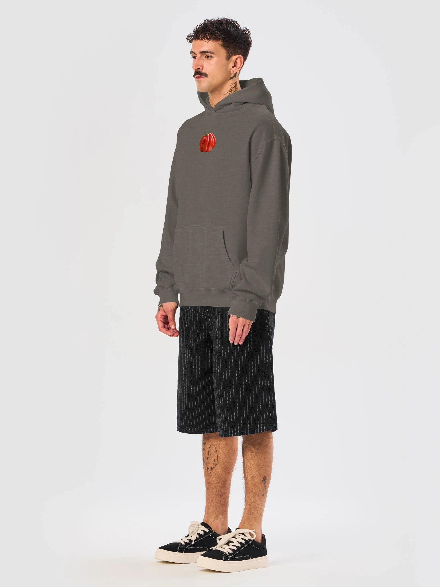 Heirloom Tomato Faded Hoodie | Men's Black Vintage-Wash Hoodie from Original Photo product image (15)