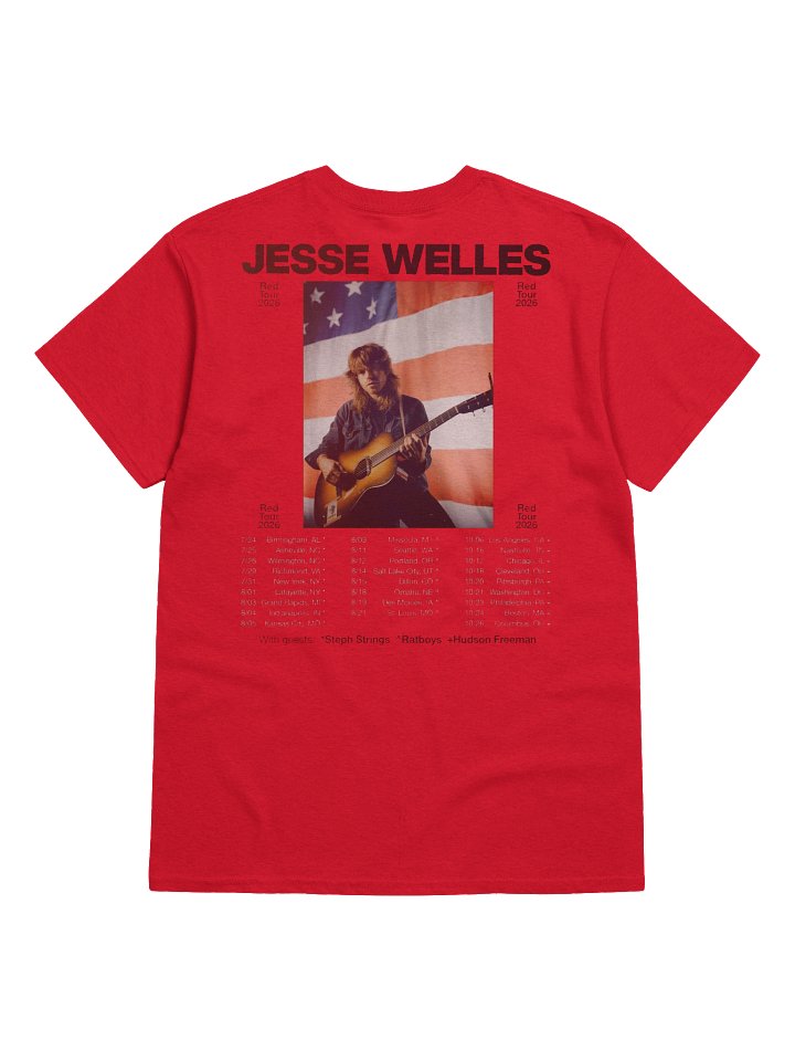Jesse Welles Red Tour 2026 North America City Merch Tshirt product image (2)