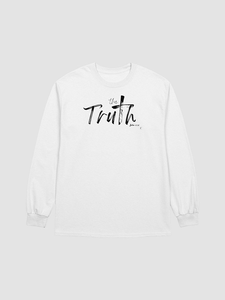 The Truth white long sleeve with black graphic product image (1)