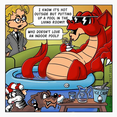 When it's too hot to set up an inflatable pool outside, why not set it up in the living room? Keep cool and watch TV! #Reside...