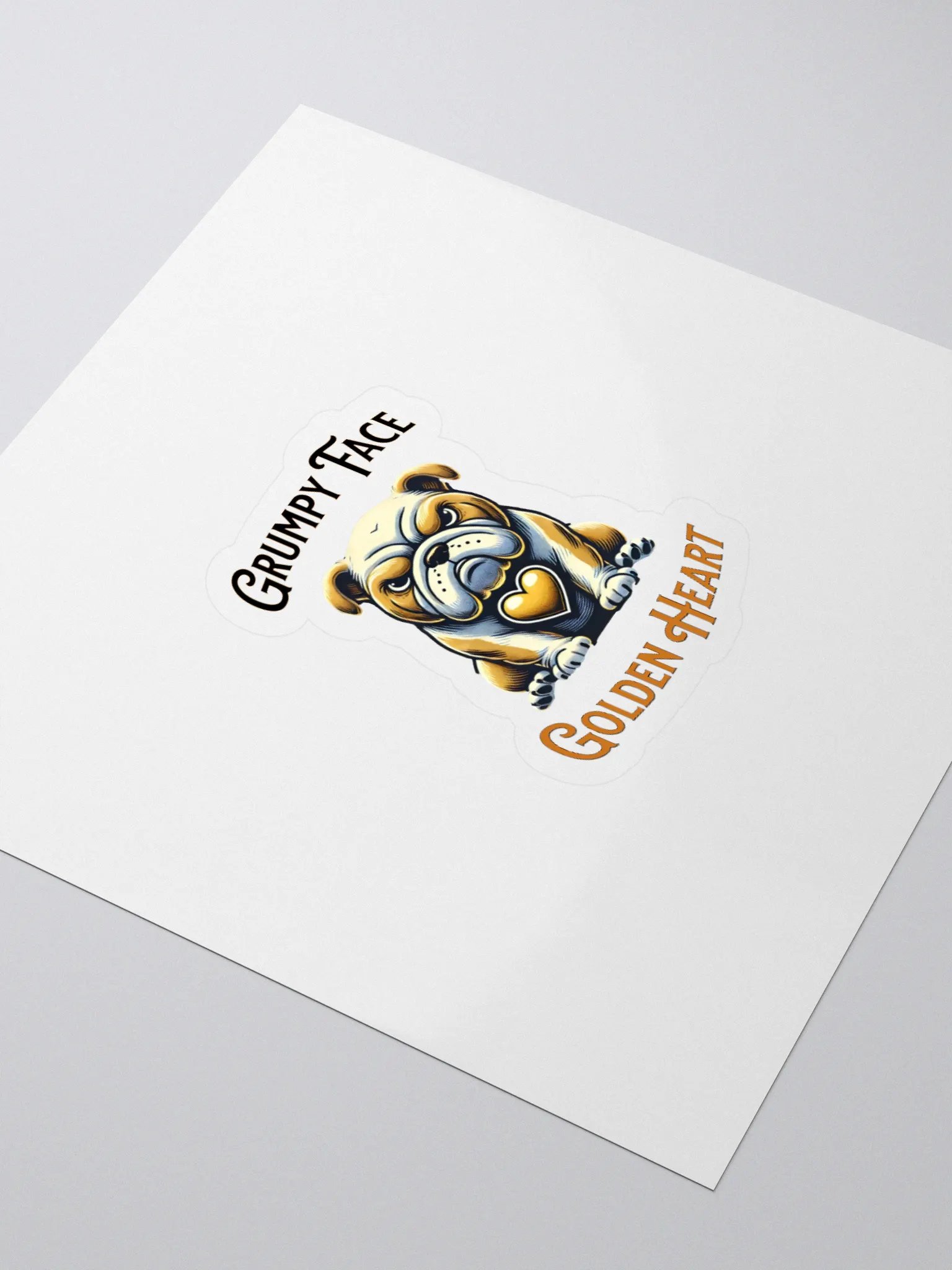 Grumpy Face Golden Heart Sticker product image (3)