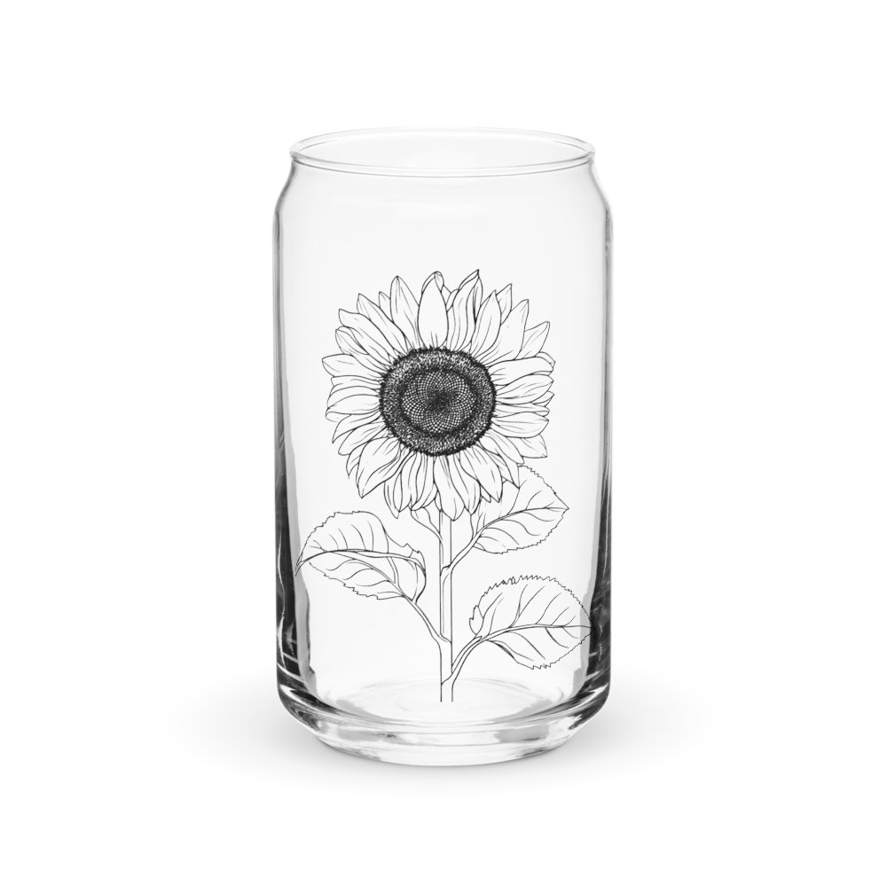 Sunflower Sip in Style: Can-Shaped Glass product image (1)